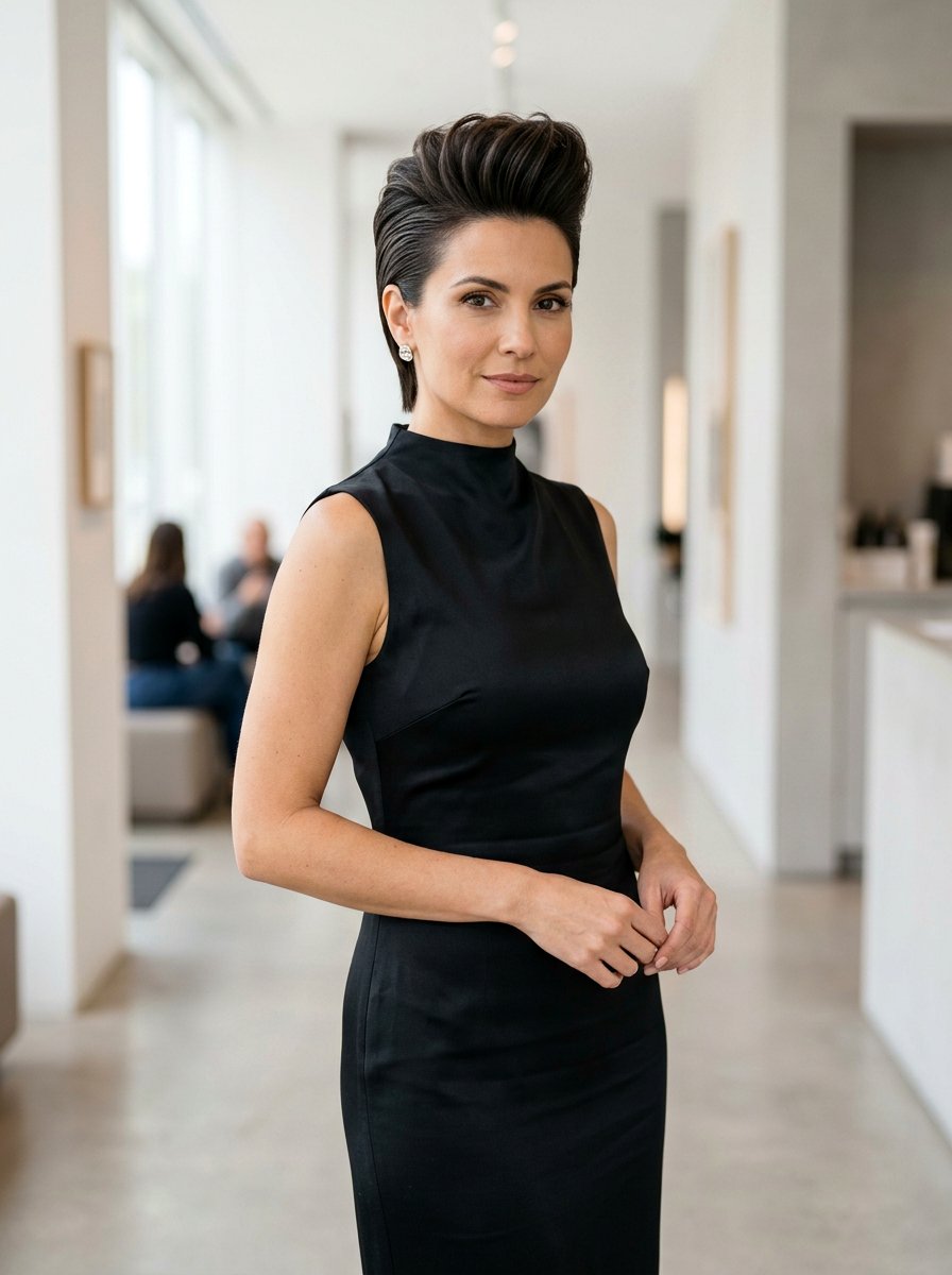 Slicked Back With Volume At The Crown - 20 soft glam hairstyle for long straight hair - 20 soft glam hairstyle for long straight hair