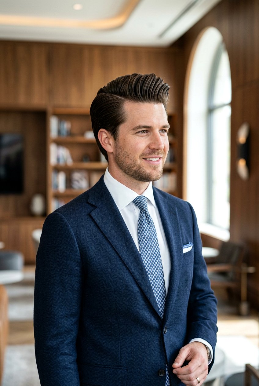 Slicked Back With Volume Haircut For Long Face - 20 men haircut ideas for long face - 20 men haircut ideas for long face