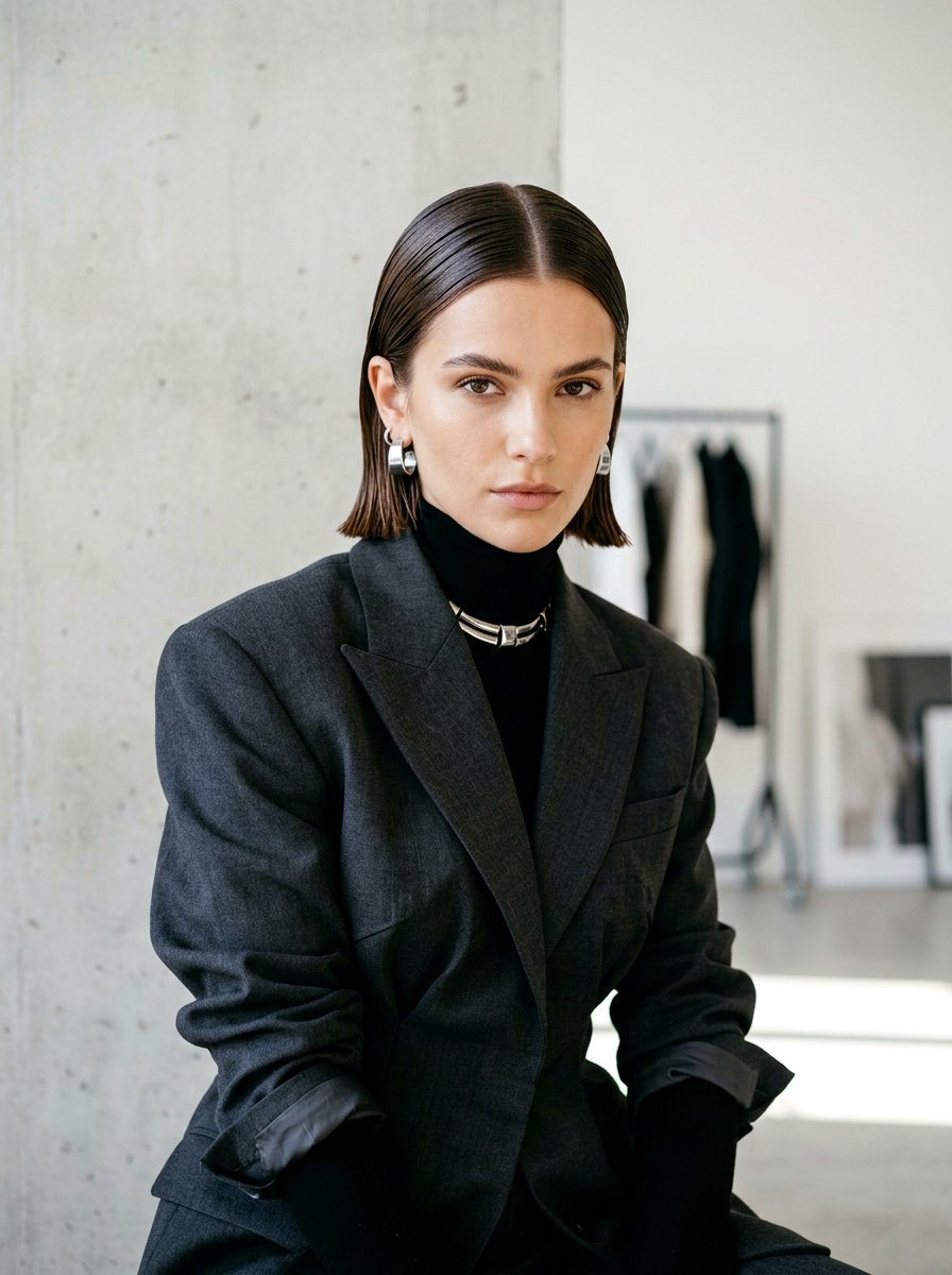 Slicked Down Wet Look Bob - 20 wet look bob hairstyle - 20 wet look bob hairstyle