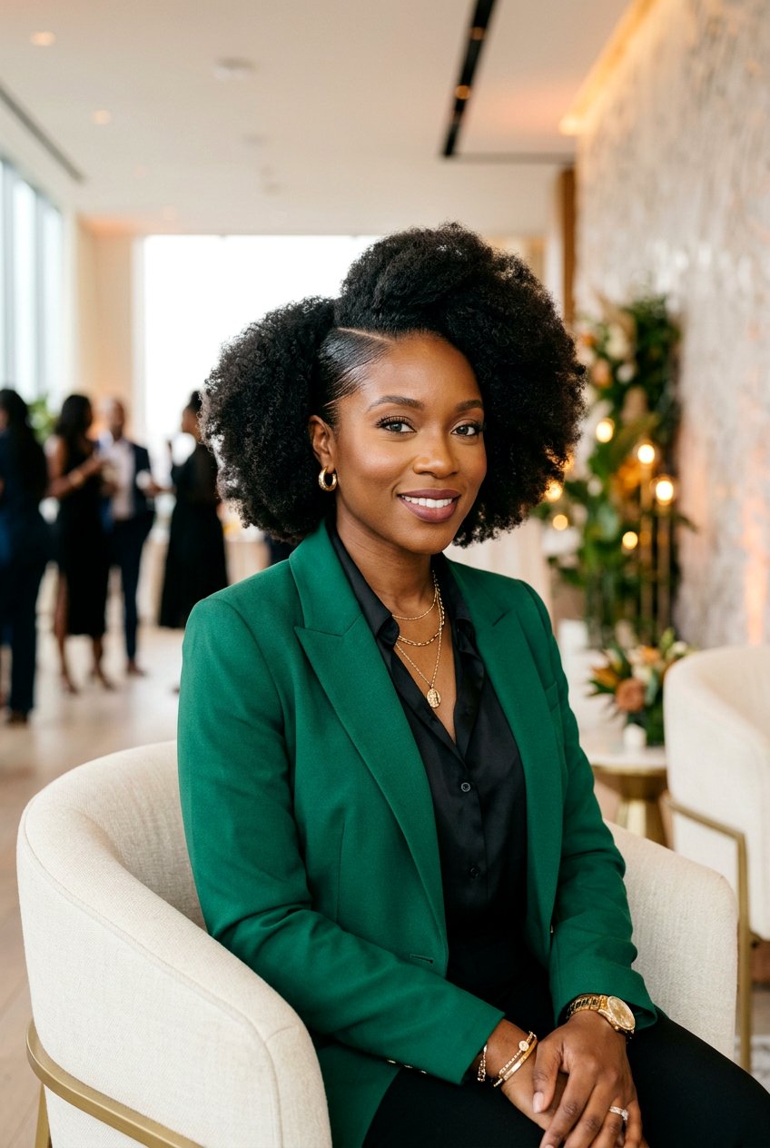 Slicked Side Part Afro - 20 afro with side part hairstyle - 20 afro with side part hairstyle