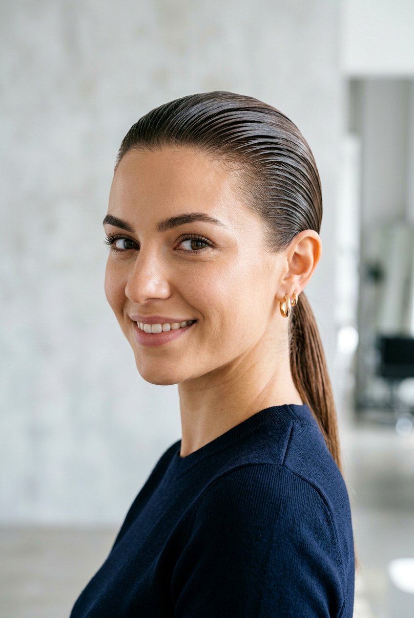 Slicked back hair - 20 hairstyles for work - 20 hairstyles for work