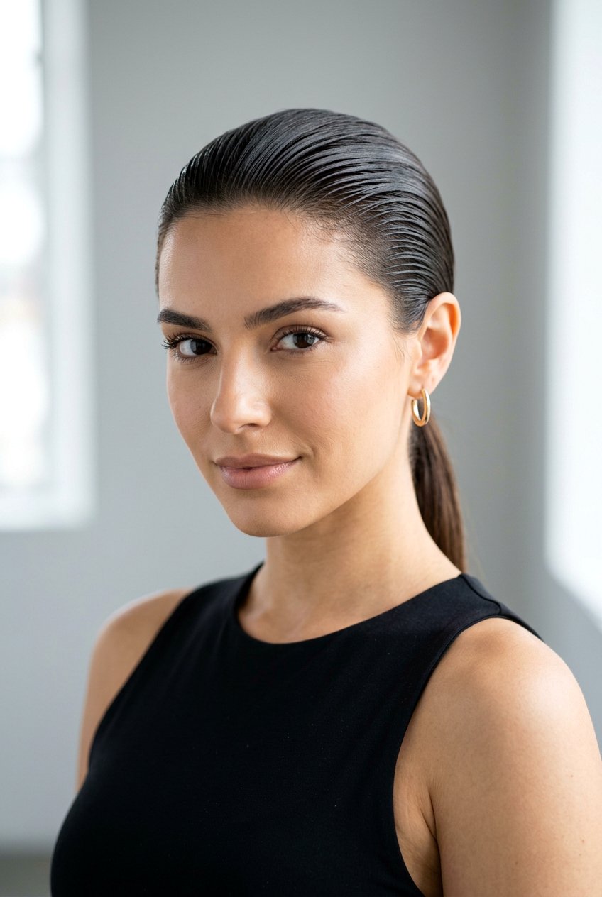 Slicked back straight hair - 20 sleek straight hairstyles - 20 sleek straight hairstyles
