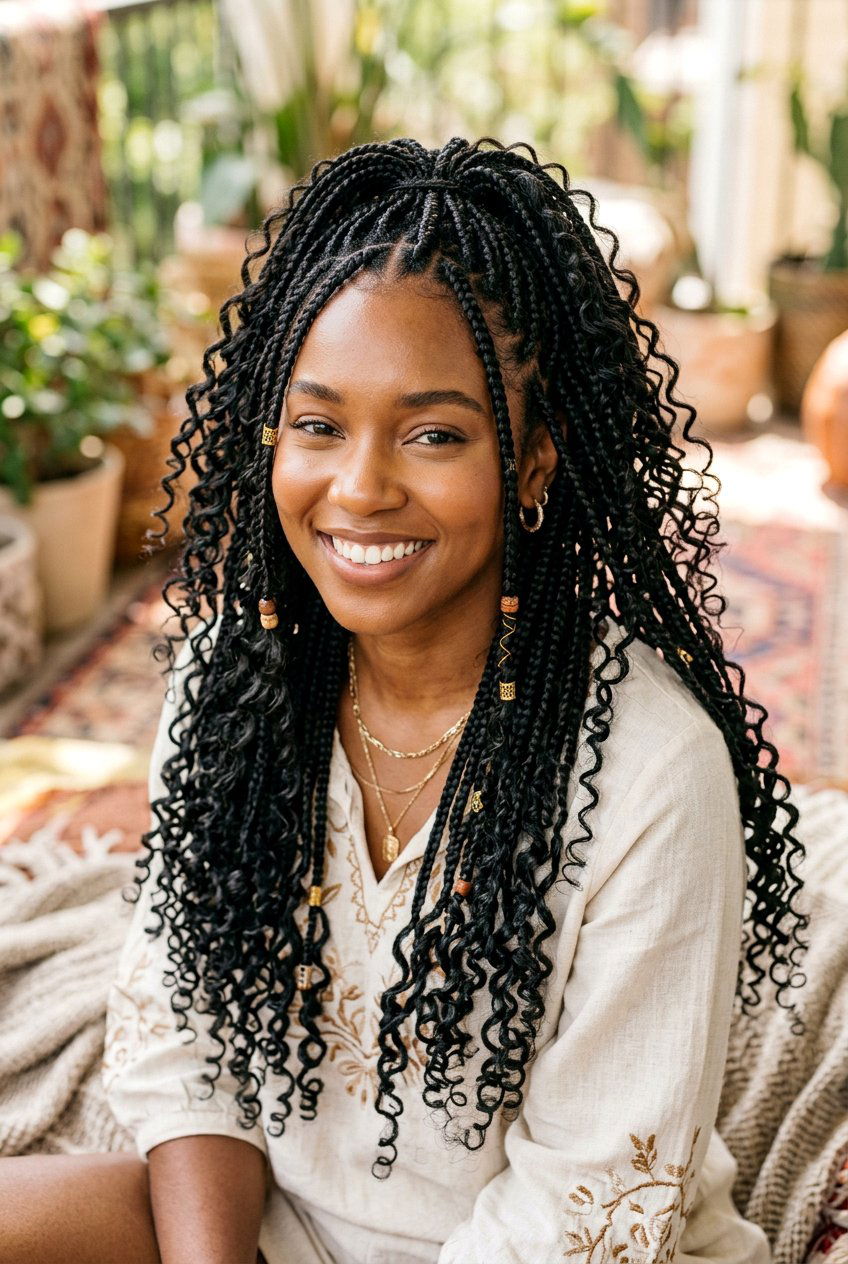 Small Bohemian Box Braids - 20 bohemian box braids - 20 bohemian box braids