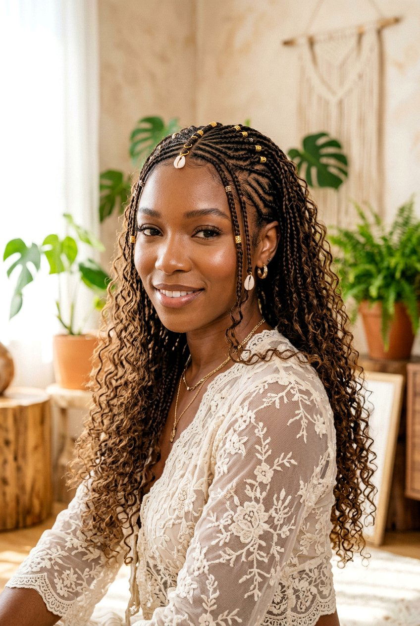 Small Boho Fulani Braids - 20 boho fulani braids - 20 boho fulani braids