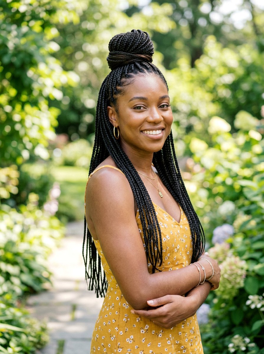 Small Box Braids Half Up Half Down - 20 small box braids hairstyles - 20 small box braids hairstyles