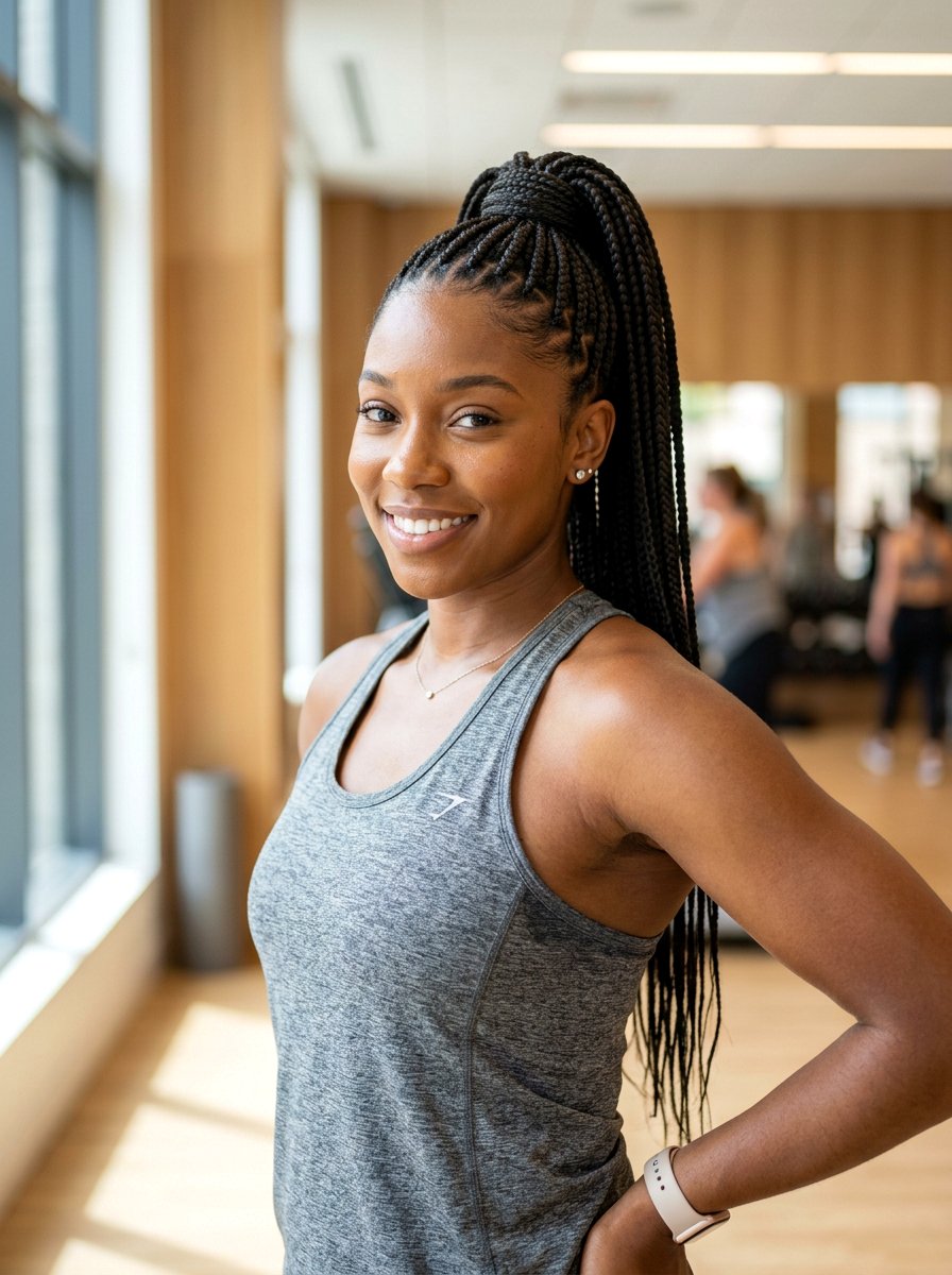 Small Box Braids High Ponytail - 20 small box braids hairstyles - 20 small box braids hairstyles