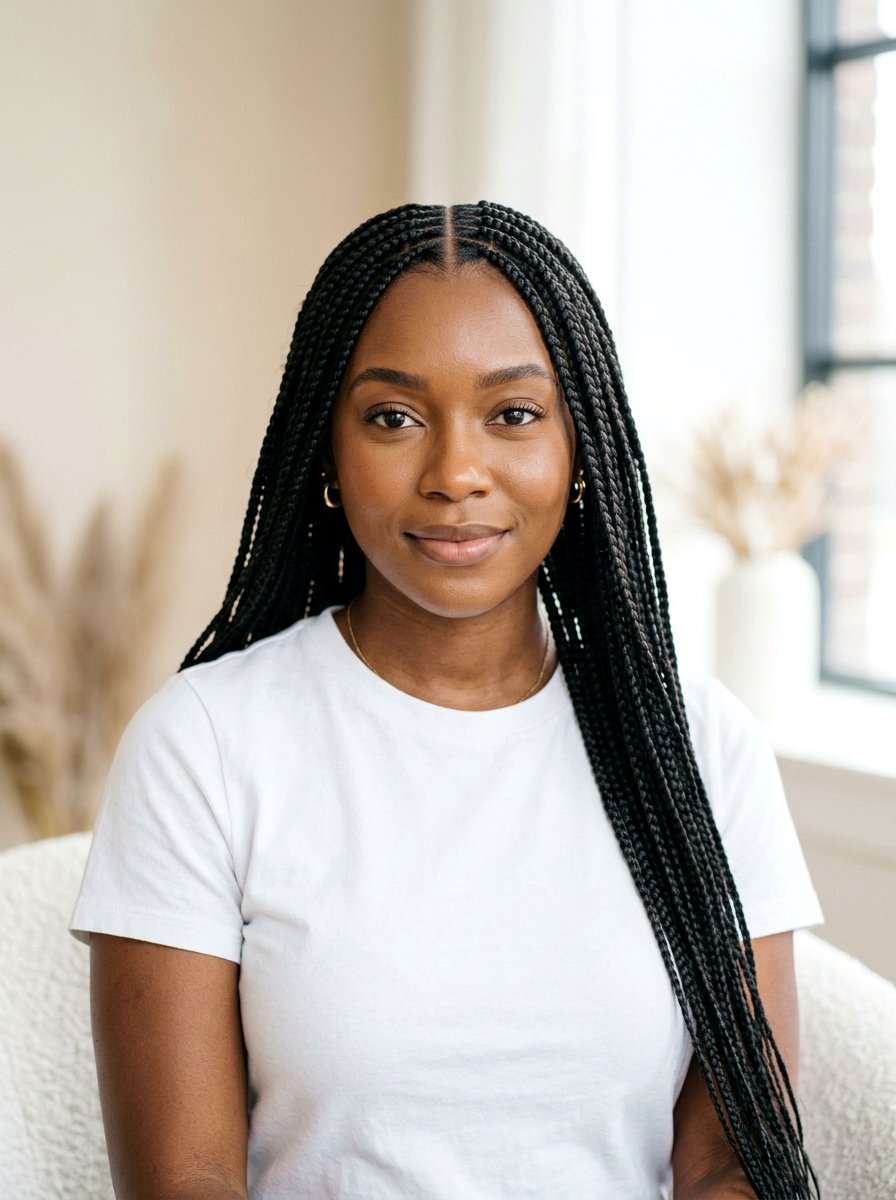 Small Box Braids Middle Part - 20 small box braids hairstyles - 20 small box braids hairstyles