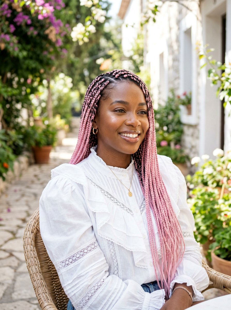 Small Box Braids Pink - 20 small box braids hairstyles - 20 small box braids hairstyles