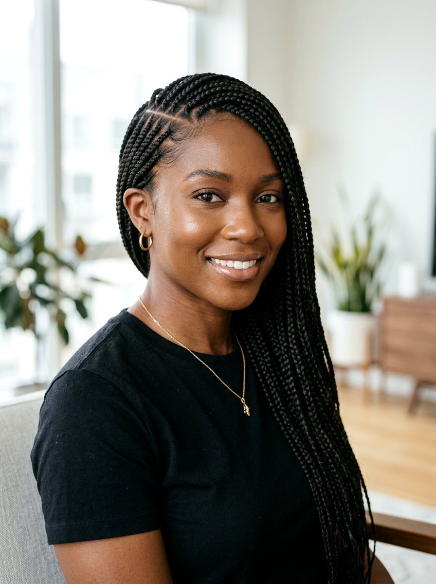 Small Box Braids Side Part - 20 small box braids hairstyles - 20 small box braids hairstyles