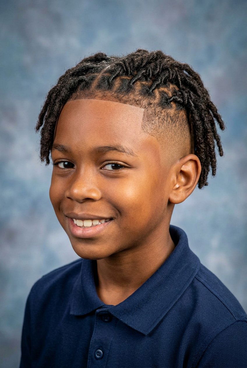 Small Box Parted Starter Locs with Low Skin Taper Fade - 20 boys starter loc styles with taper fade - 20 boys starter loc styles with taper fade