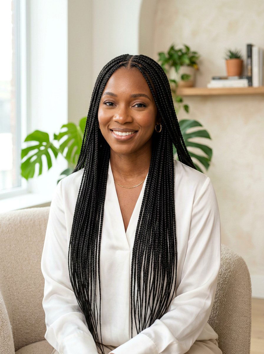 Small Knotless Braids - 20 office protective styles for black women - 20 office protective styles for black women