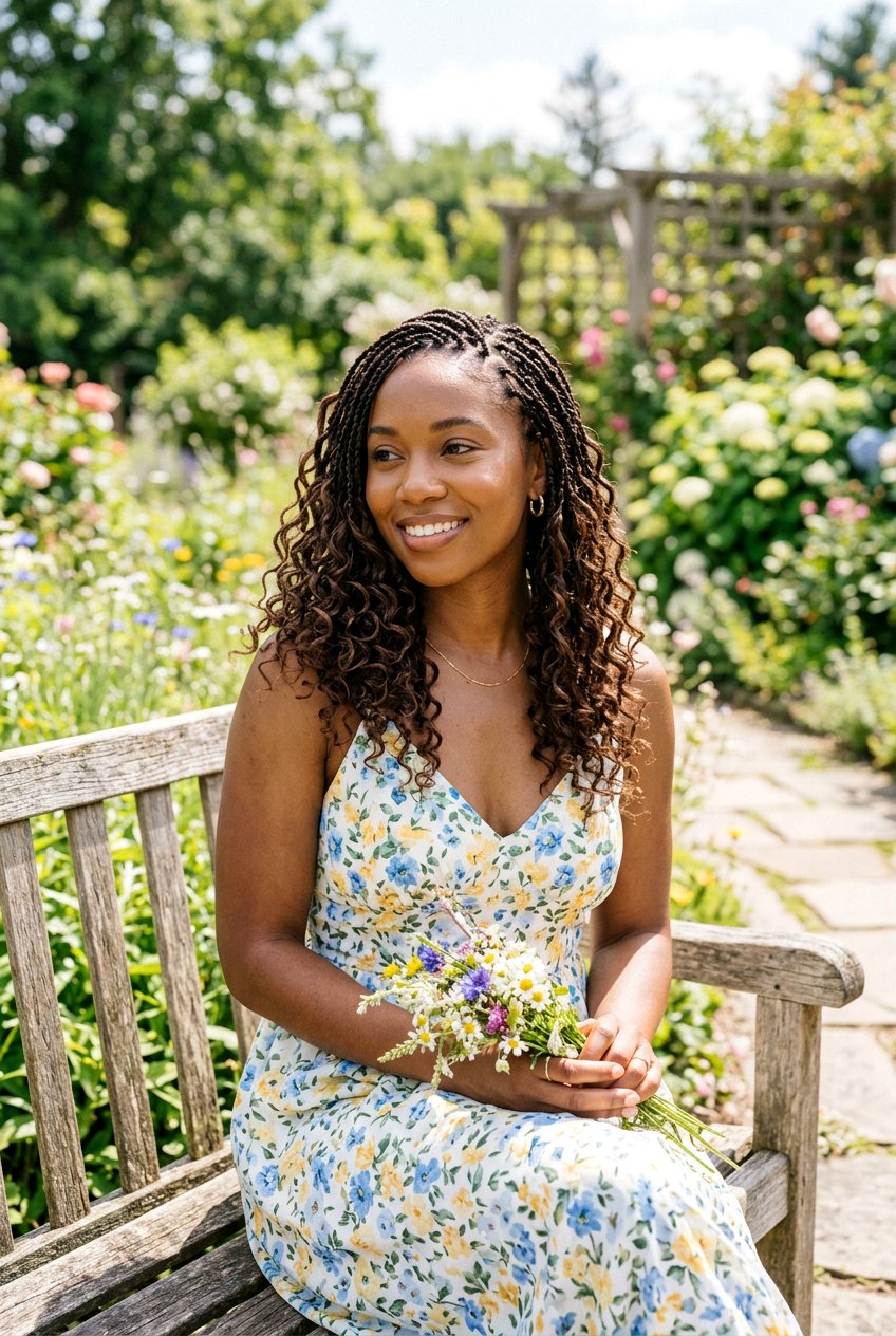 Small Knotless Braids With Loose Curls - 20 small knotless braids with curls - 20 small knotless braids with curls