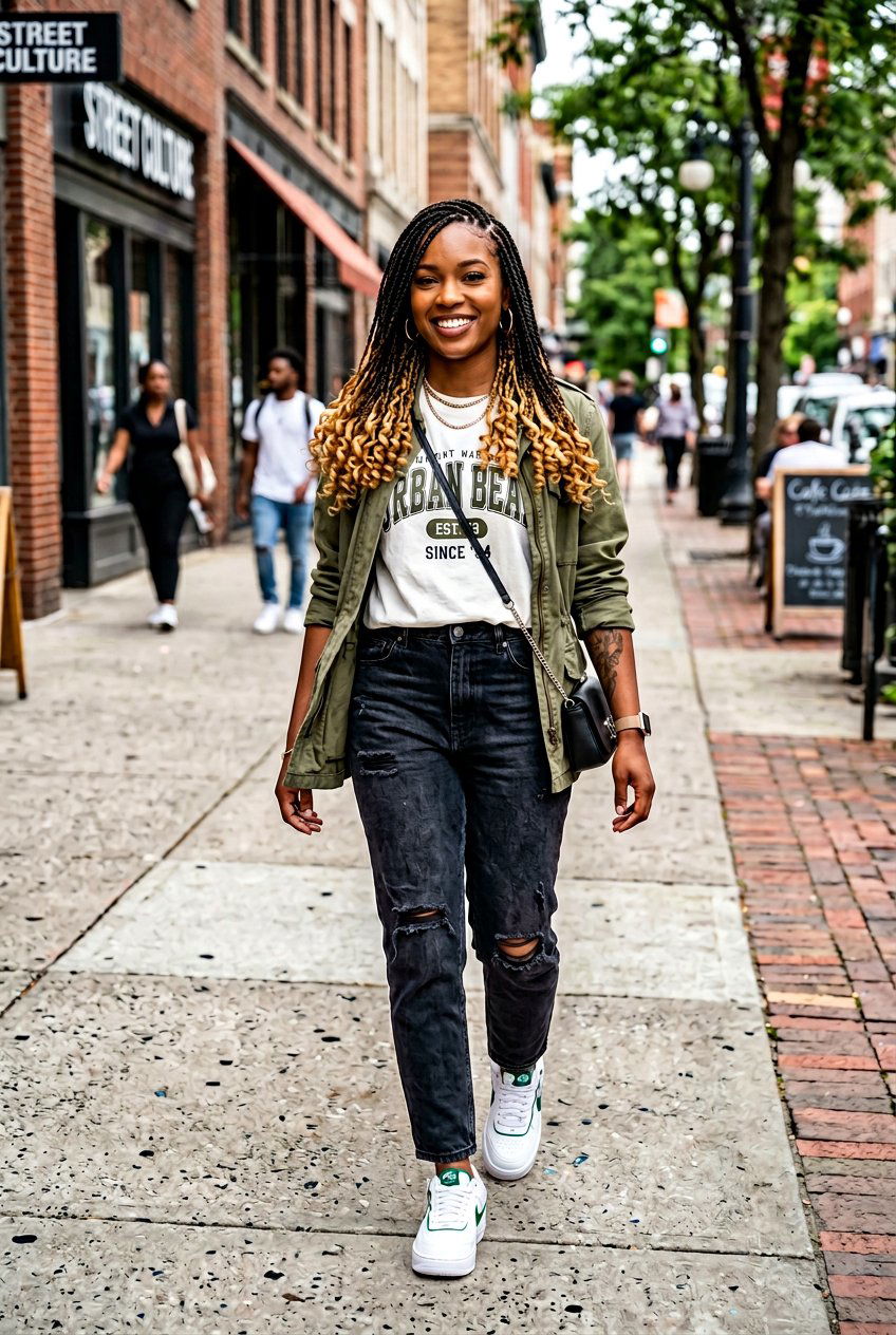 Small Knotless Braids With Peekaboo Curls - 20 small knotless braids with curls - 20 small knotless braids with curls