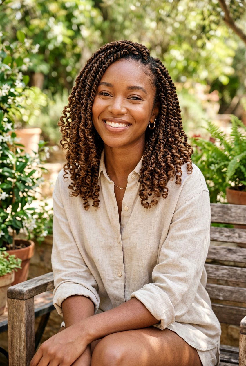 Small Passion Twists With Curly Ends - 20 mini twists with curly ends - 20 mini twists with curly ends