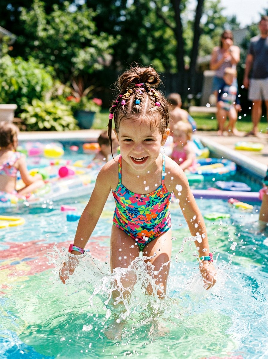 Small Ponytail With Wrapped Braids - 20 pool friendly braid styles - 20 pool friendly braid styles