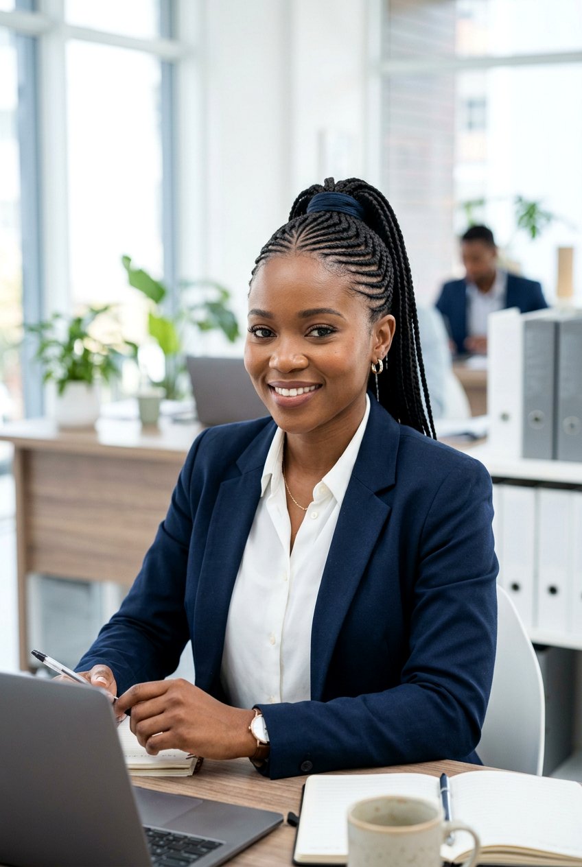 Small Stitch Braids Ponytail - 20 stitch braids with ponytail - 20 stitch braids with ponytail