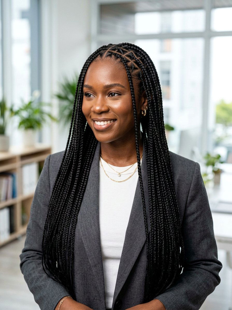 20 Stunning Triangle Part Box Braids You Need to Try This Year