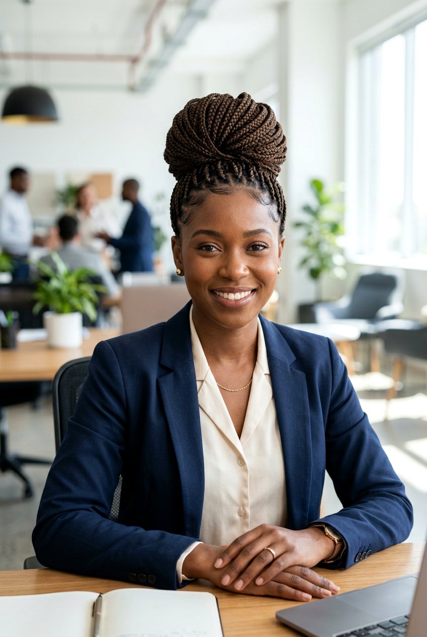Small box braids bun - 20 box braids bun hairstyle - 20 box braids bun hairstyle