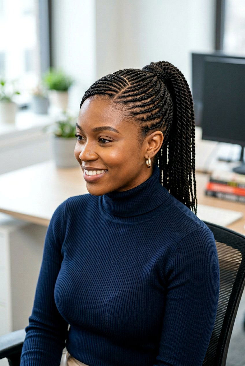 Small flat twist ponytail - 20 flat twists into ponytail - 20 flat twists into ponytail