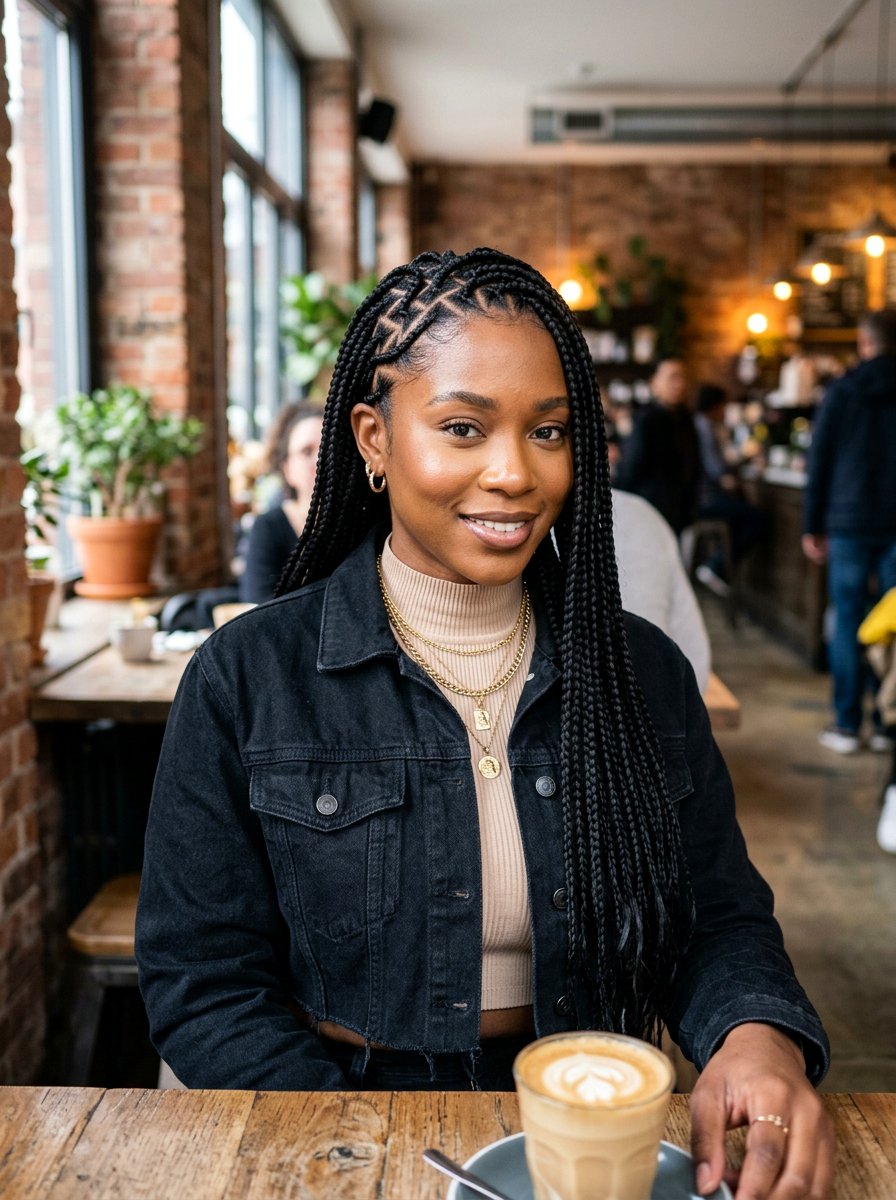 Small knotless braids zigzag parts - 20 small knotless braids hairstyles - 20 small knotless braids hairstyles