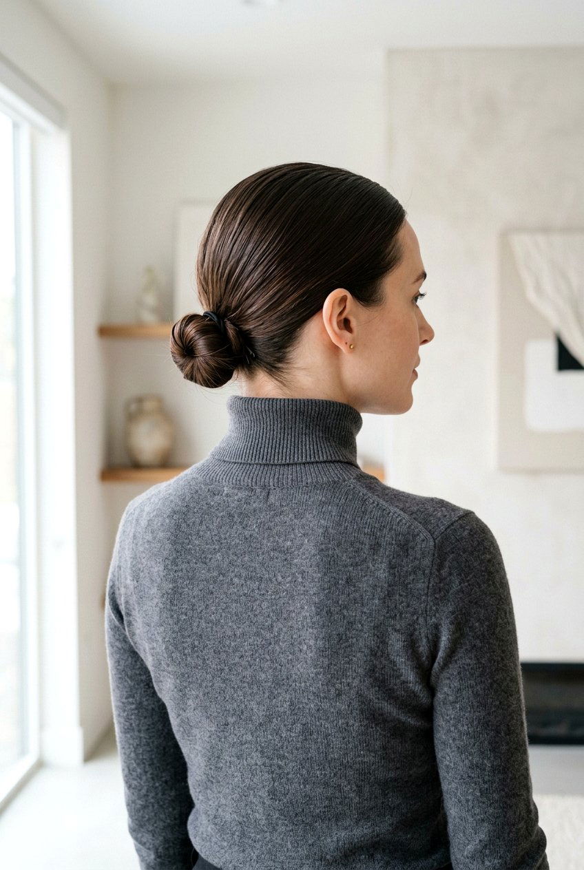 Small sleek bun for short hair - 20 dark academia bun for women - 20 dark academia bun for women