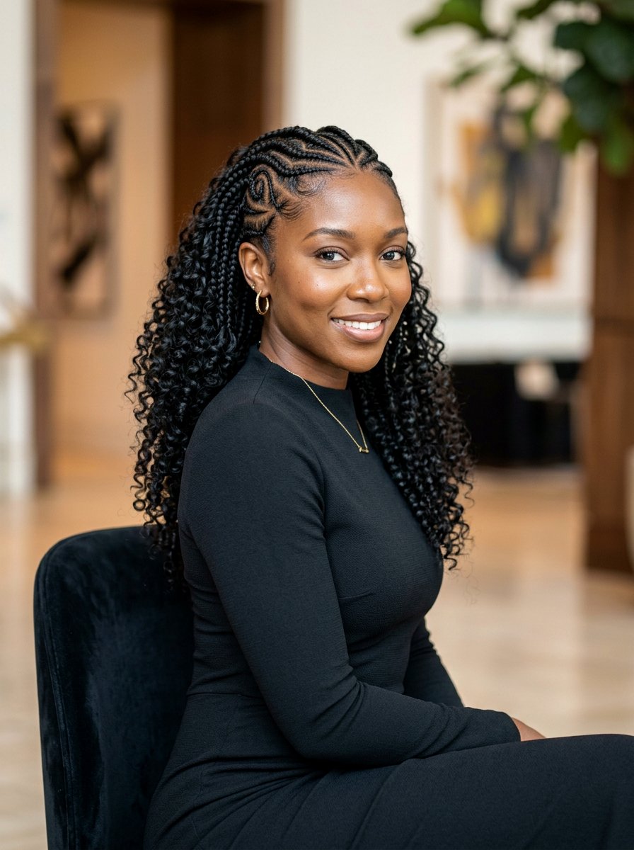 Small tribal braids with curls - 20 tribal braids with curls - 20 tribal braids with curls