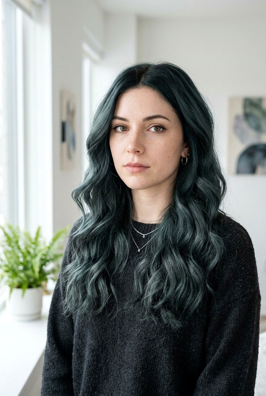 Smokey Teal Hair - 20 teal hair color ideas - 20 teal hair color ideas