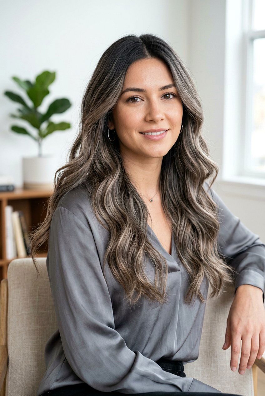 Smoky Ash Brown Balayage - 20 smoky brunette balayage for women - 20 smoky brunette balayage for women