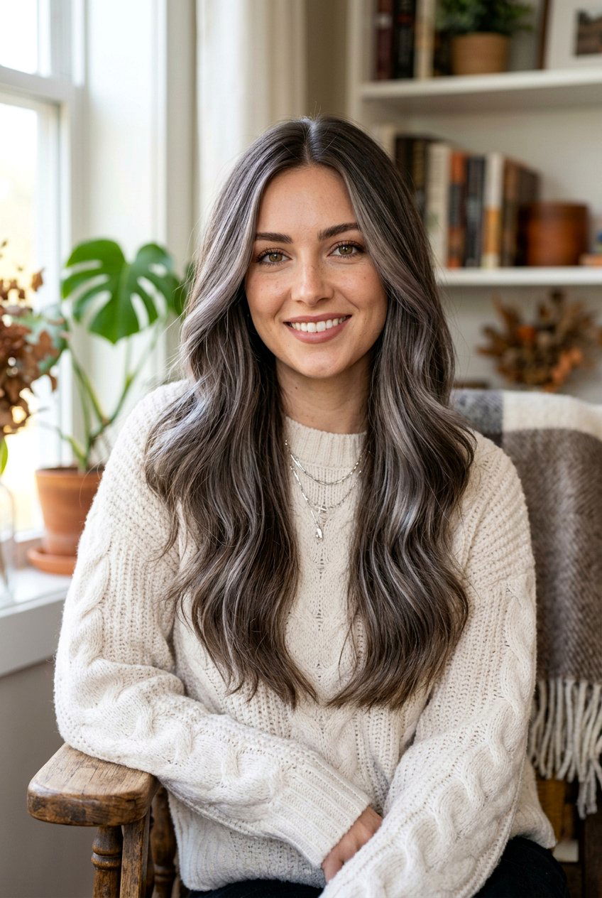 Smoky Ash Brown Highlights - 20 ash toner for highlighted brunette hair - 20 ash toner for highlighted brunette hair