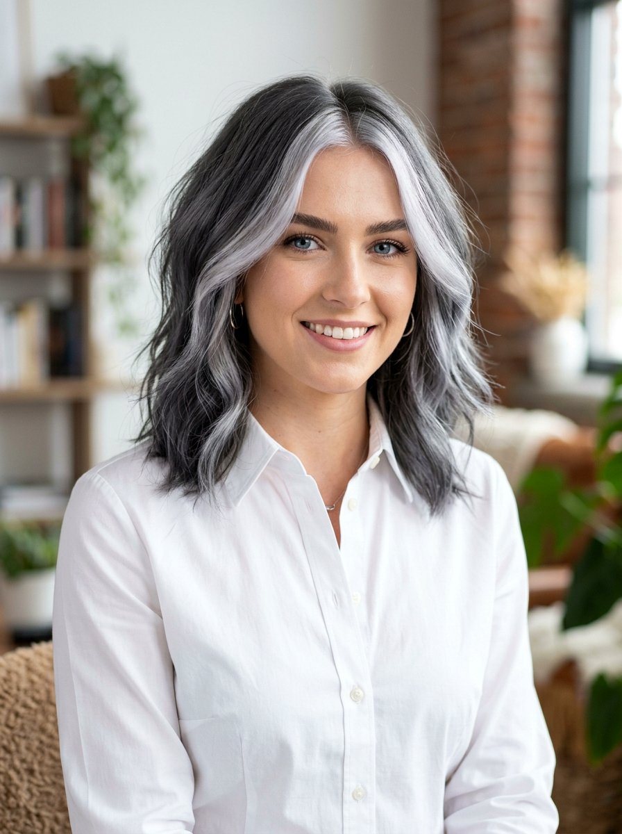 Smoky Ash Gray Money Piece - 20 smoky gray money piece hair - 20 smoky gray money piece hair