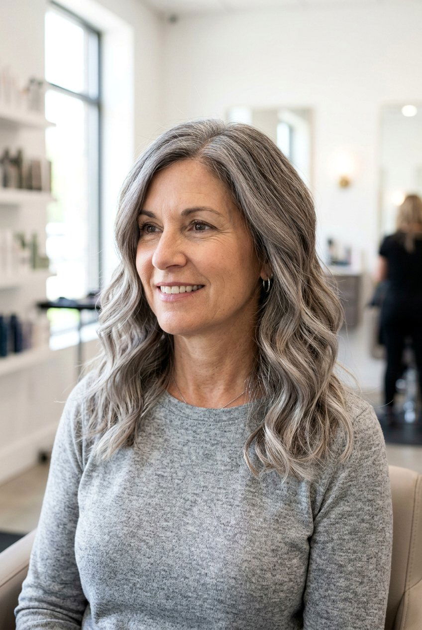 Smoky Balayage for Medium Gray Coverage - 20 balayage for gray blending - 20 balayage for gray blending