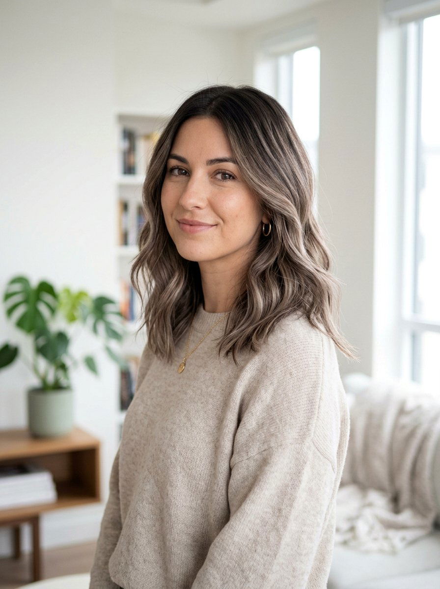 Smoky Brown Balayage On Medium Length Hair - 20 smoky brown balayage - 20 smoky brown balayage