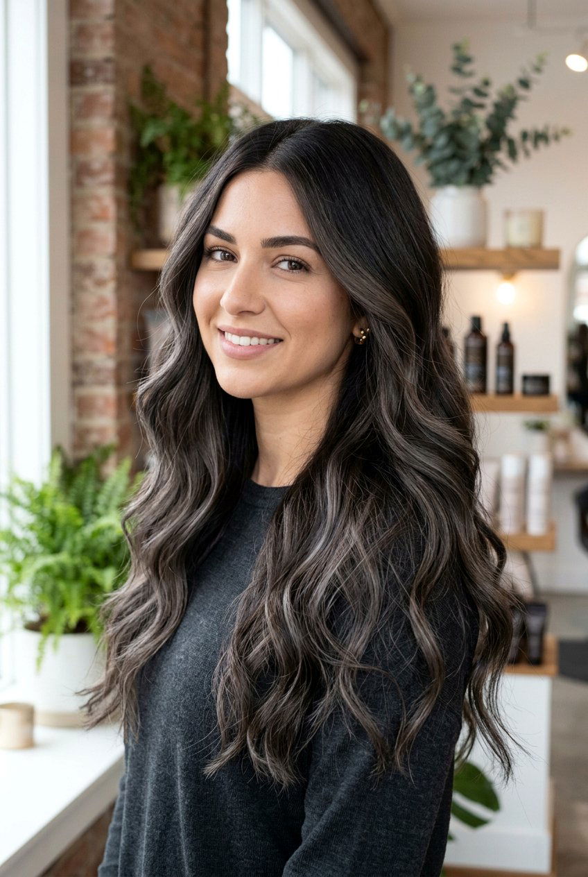 Smoky Brunette Balayage Long Hair - 20 balayage for long hair - 20 balayage for long hair