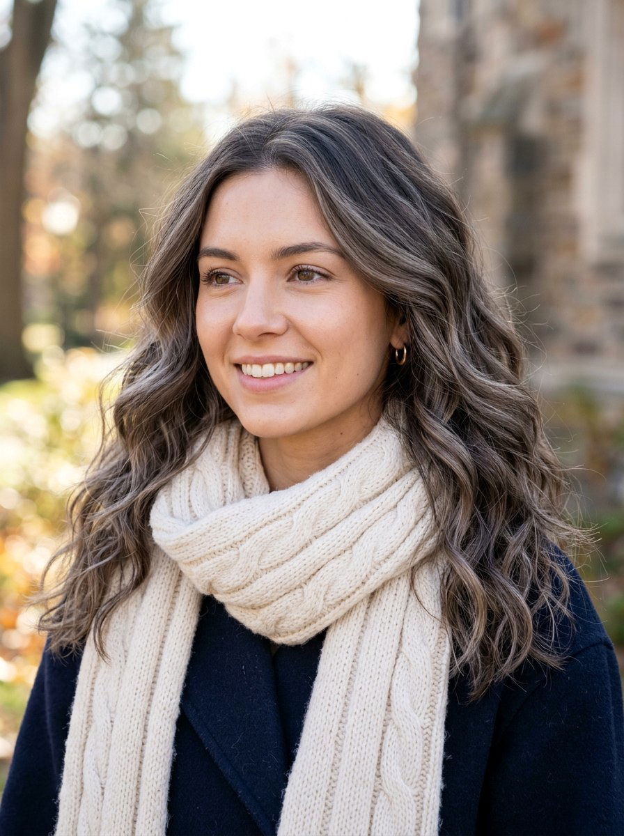 Smoky Brunette Wavy Hair - 20 winter smoky brunette hair color - 20 winter smoky brunette hair color