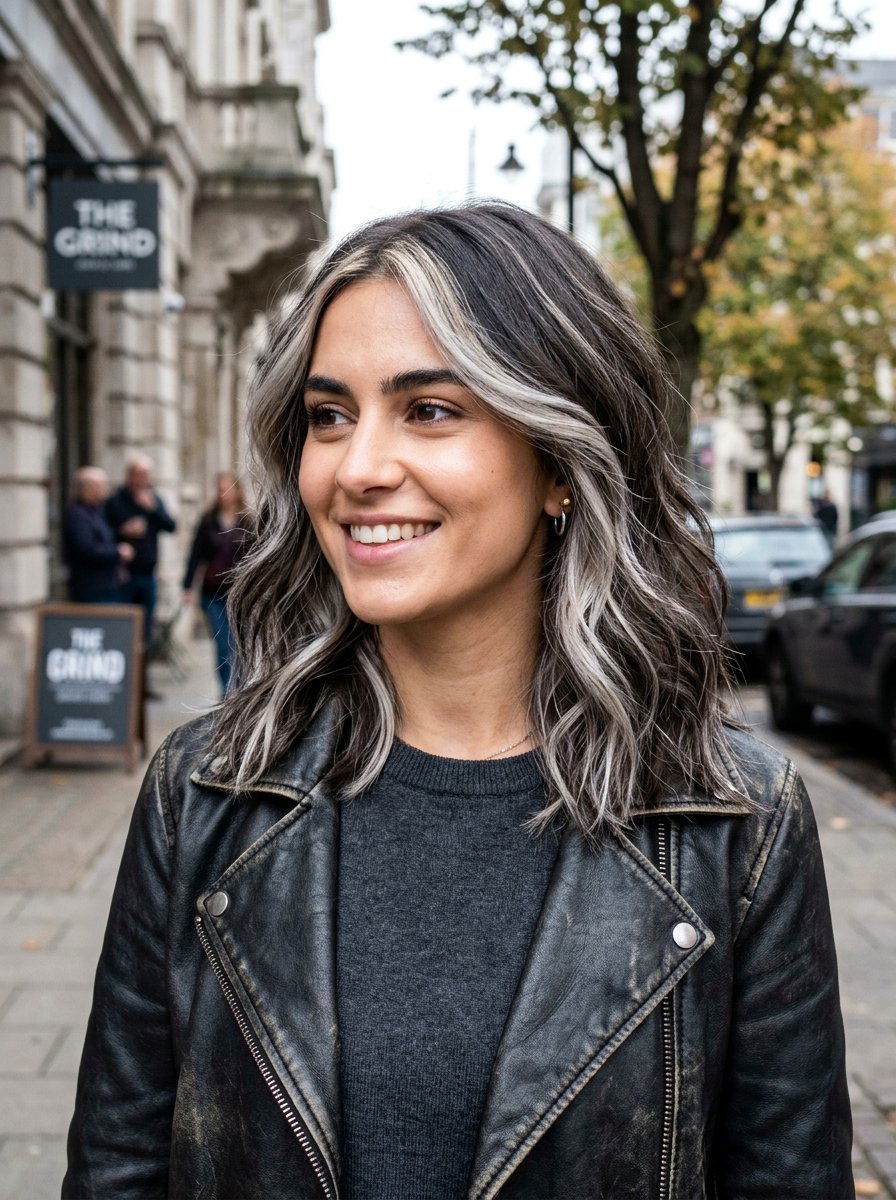 Smoky Brunette With Platinum Pieces - 20 winter smoky brunette hair color - 20 winter smoky brunette hair color