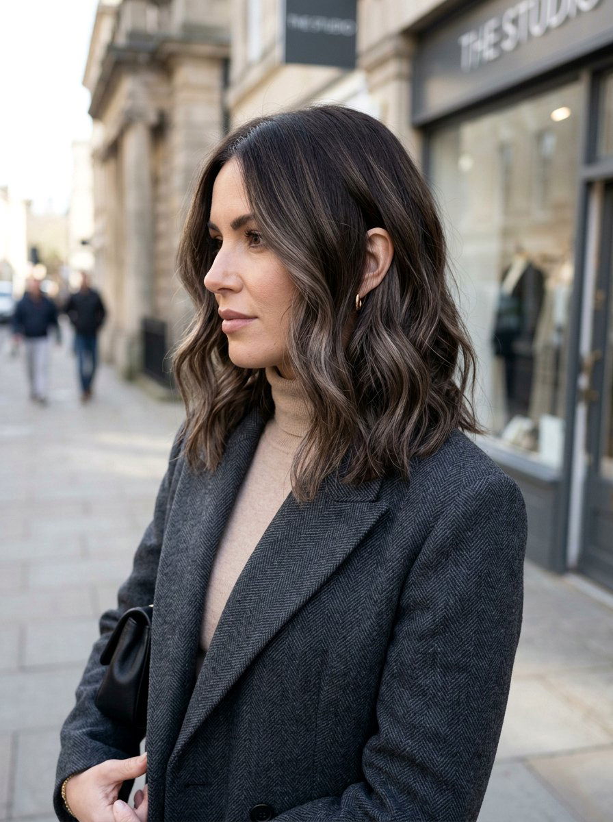 Smoky Chocolate Balayage - 20 winter smoky brunette hair color - 20 winter smoky brunette hair color