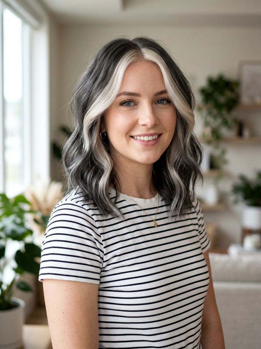 20 Must-Try Smoky Gray Money Piece Hair Looks for This Year
