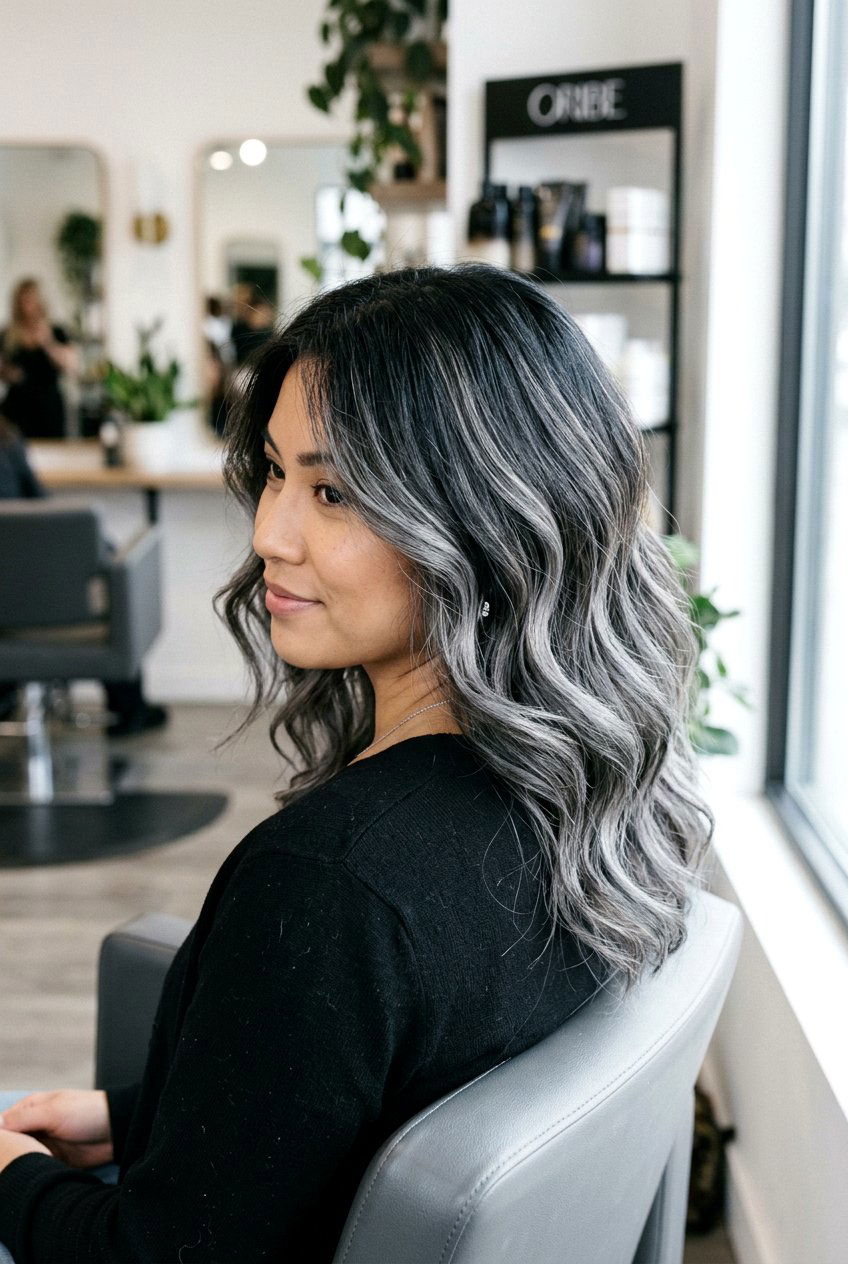 Smoky Grey Balayage - 20 balayage hair color ideas - 20 balayage hair color ideas