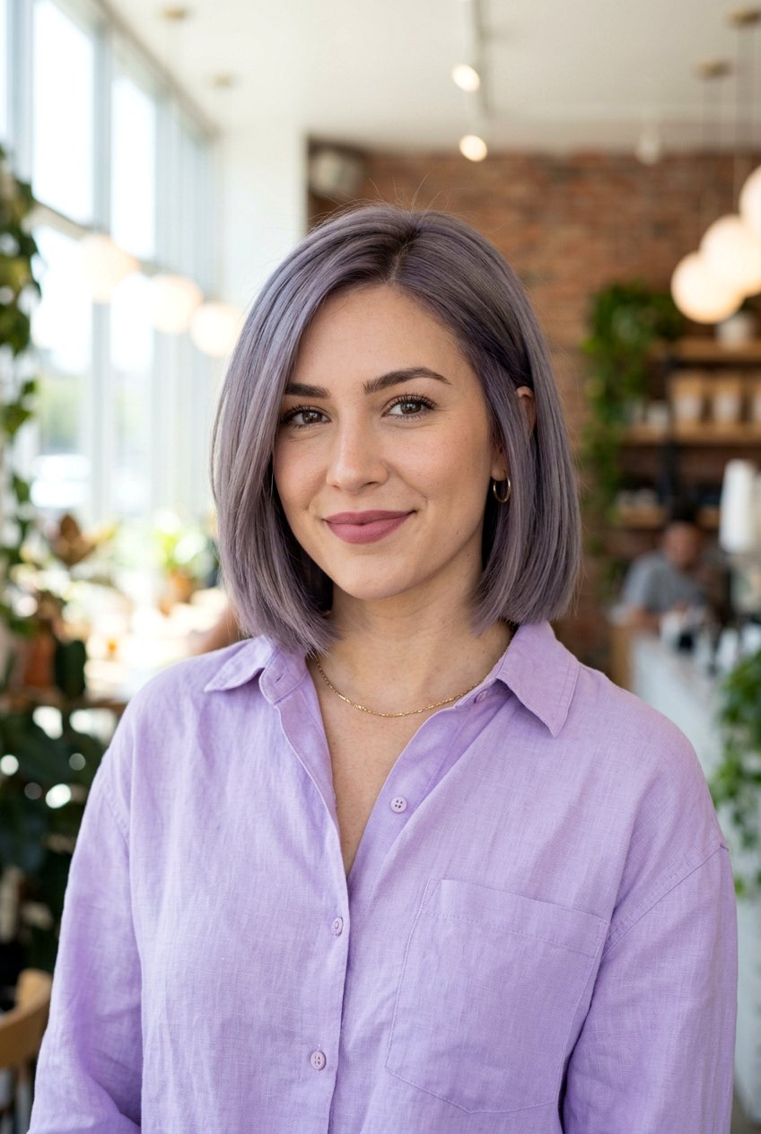 Smoky Lavender Bob Haircut - 20 hair color ideas for bob haircuts - 20 hair color ideas for bob haircuts