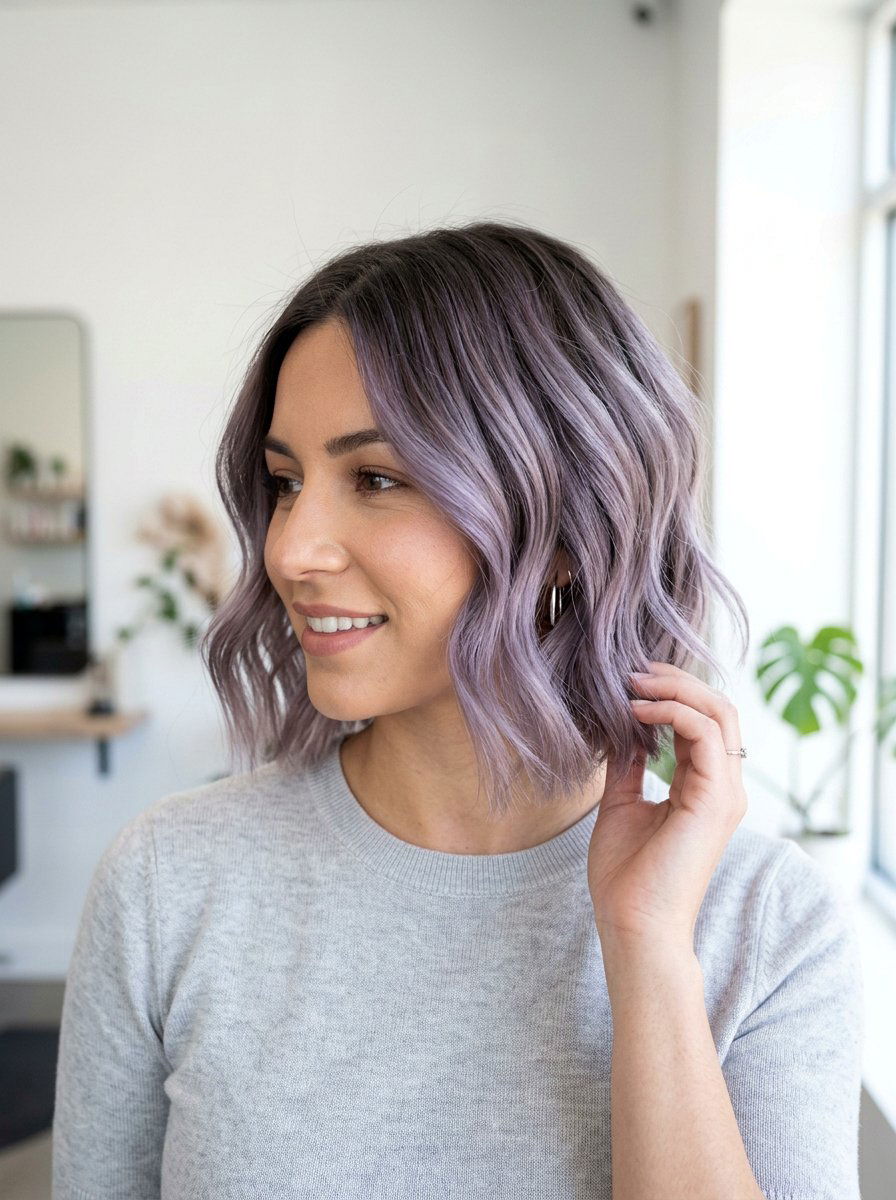 Smoky Lilac Balayage Bob - 20 smoky lilac balayage - 20 smoky lilac balayage