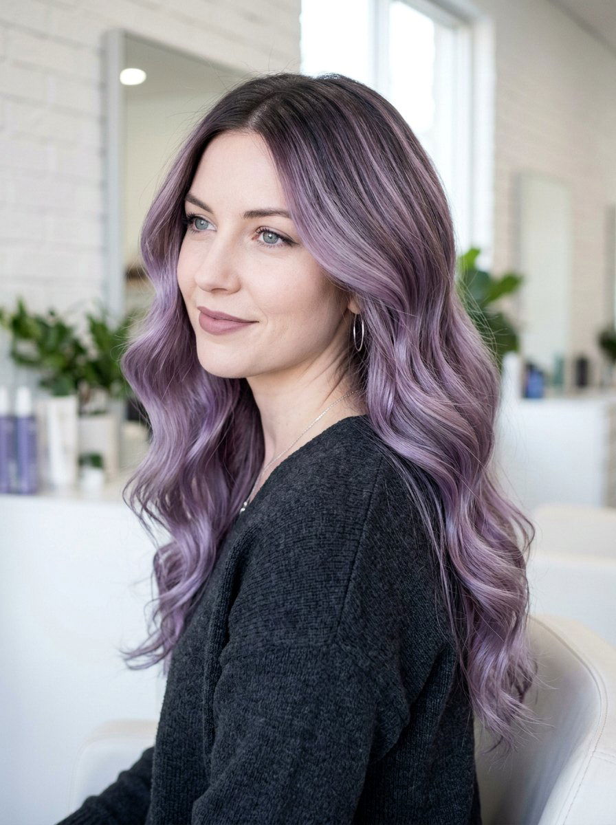 Smoky Lilac Balayage For Cool Skin Tone - 20 smoky lilac balayage