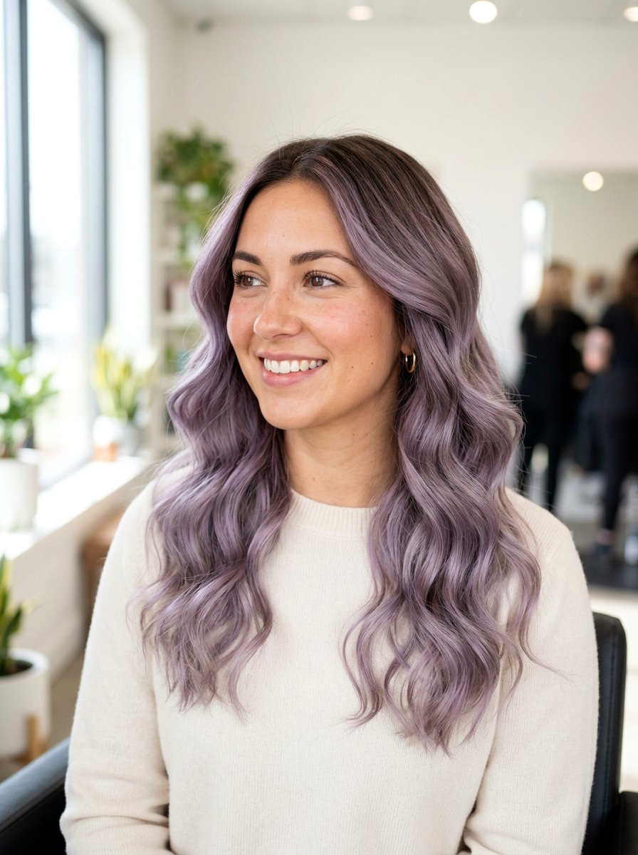Smoky Lilac Balayage For Warm Skin Tone - 20 smoky lilac balayage - 20 smoky lilac balayage