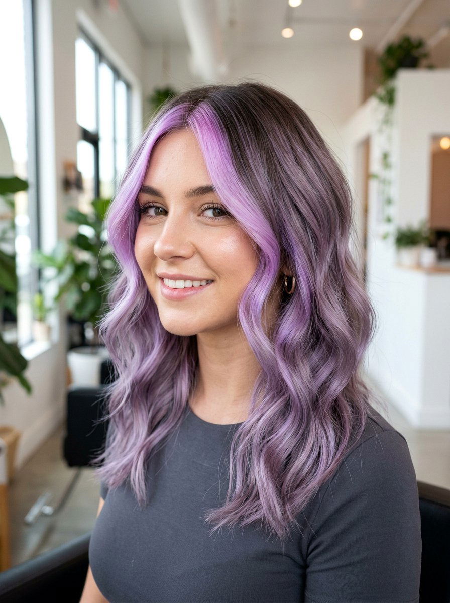 Smoky Lilac Balayage With Money Piece - 20 smoky lilac balayage - 20 smoky lilac balayage