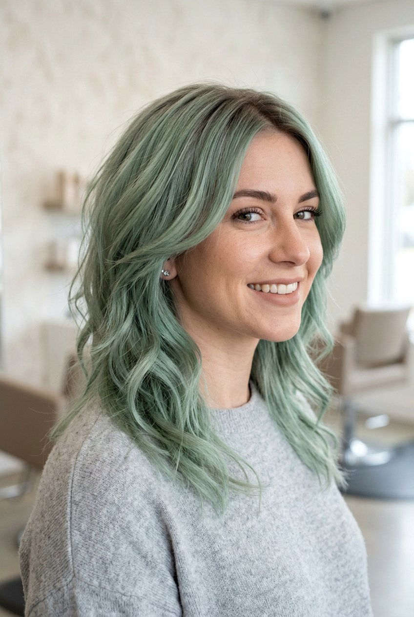 Smoky Mint Green Hair - 20 mint green hair color - 20 mint green hair color