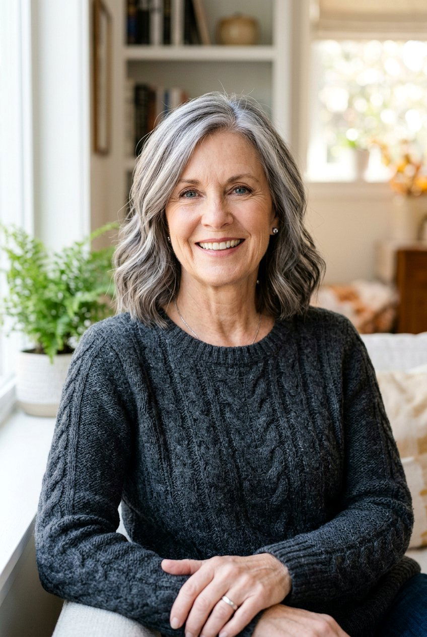 Smoky Pearl Gray Highlights For Mature Hair - 20 pearl gray highlights for women over 60 - 20 pearl gray highlights for women over 60