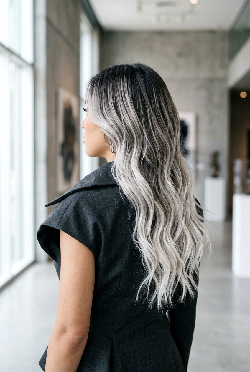 Smoky Platinum Blonde Balayage - 20 ash blonde highlights for gray blending - 20 ash blonde highlights for gray blending