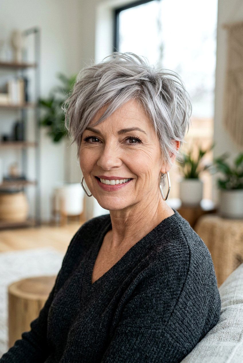 Smoky Platinum Pixie - 20 low maintenance blonde for mature women - 20 low maintenance blonde for mature women