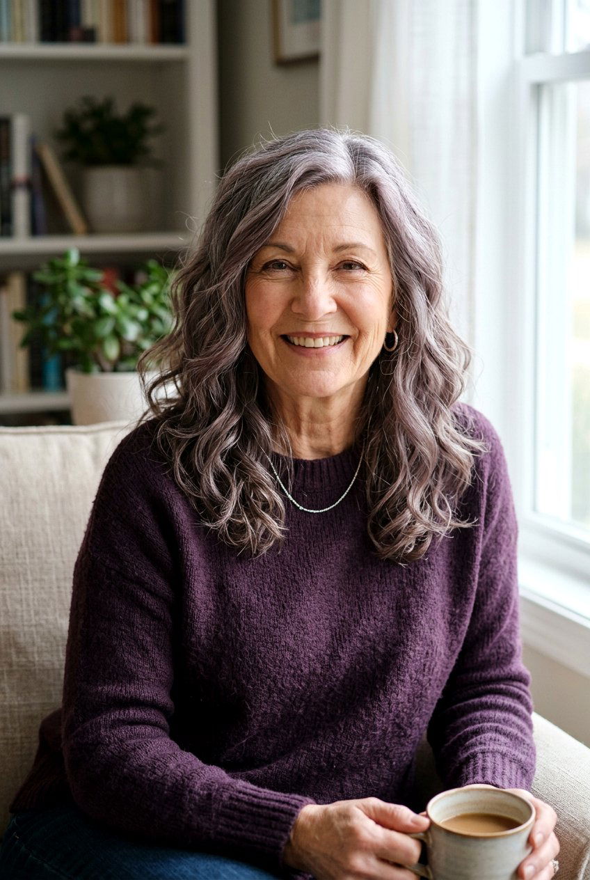 Smoky Quartz Blending - 20 gray blending highlights for women over 60 - 20 gray blending highlights for women over 60