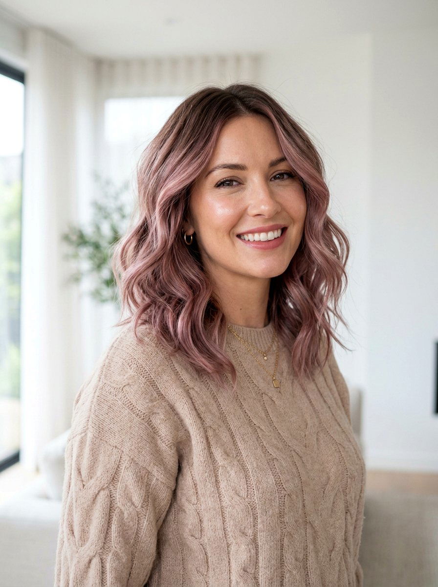 Smoky Rose Balayage Lob - 20 smoky rose balayage hair - 20 smoky rose balayage hair