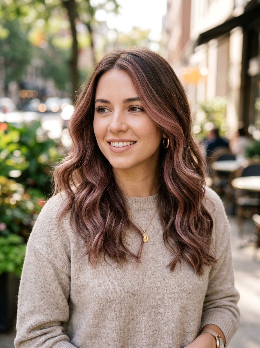Smoky Rose Balayage On Brown Hair - 20 smoky rose balayage hair - 20 smoky rose balayage hair